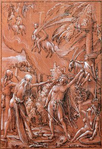 Şabat Gününe Gitmek, 1506 (kağıt üzerine kalem ve mürekkep ve guaj boya) by Albrecht Altdorfer
